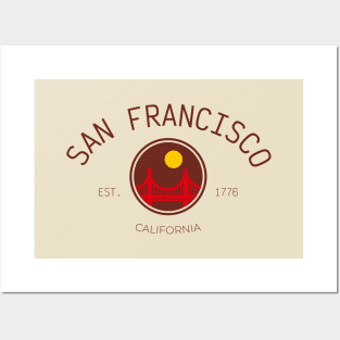 San Francisco City Golden Gate Bridge Print Posters and Art